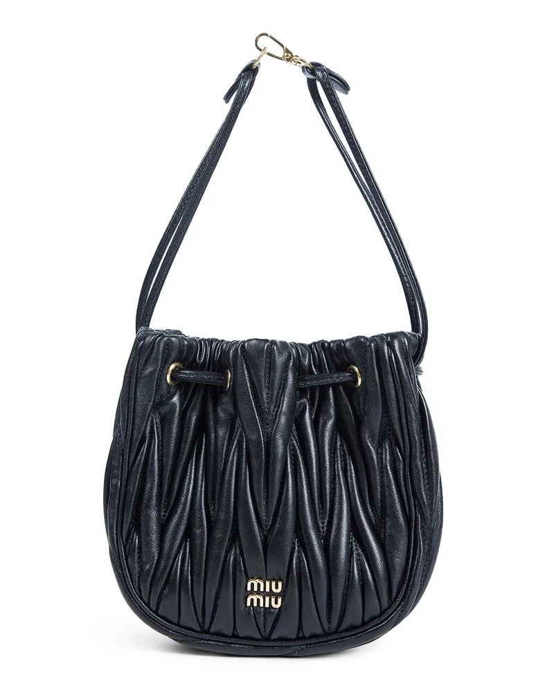 Miu Miu Matelassé Nappa Leather Pouch Black