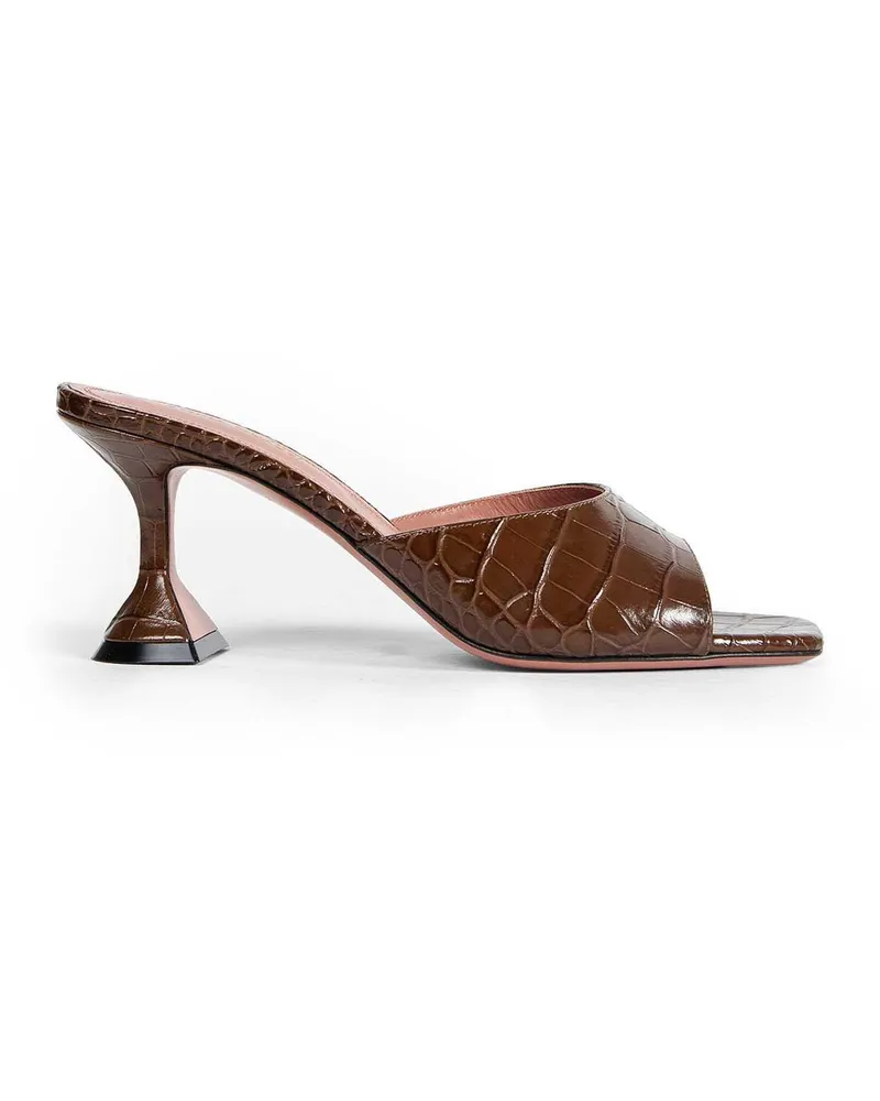 Amina Muaddi Lupita Slipper 70 Sandals Brown