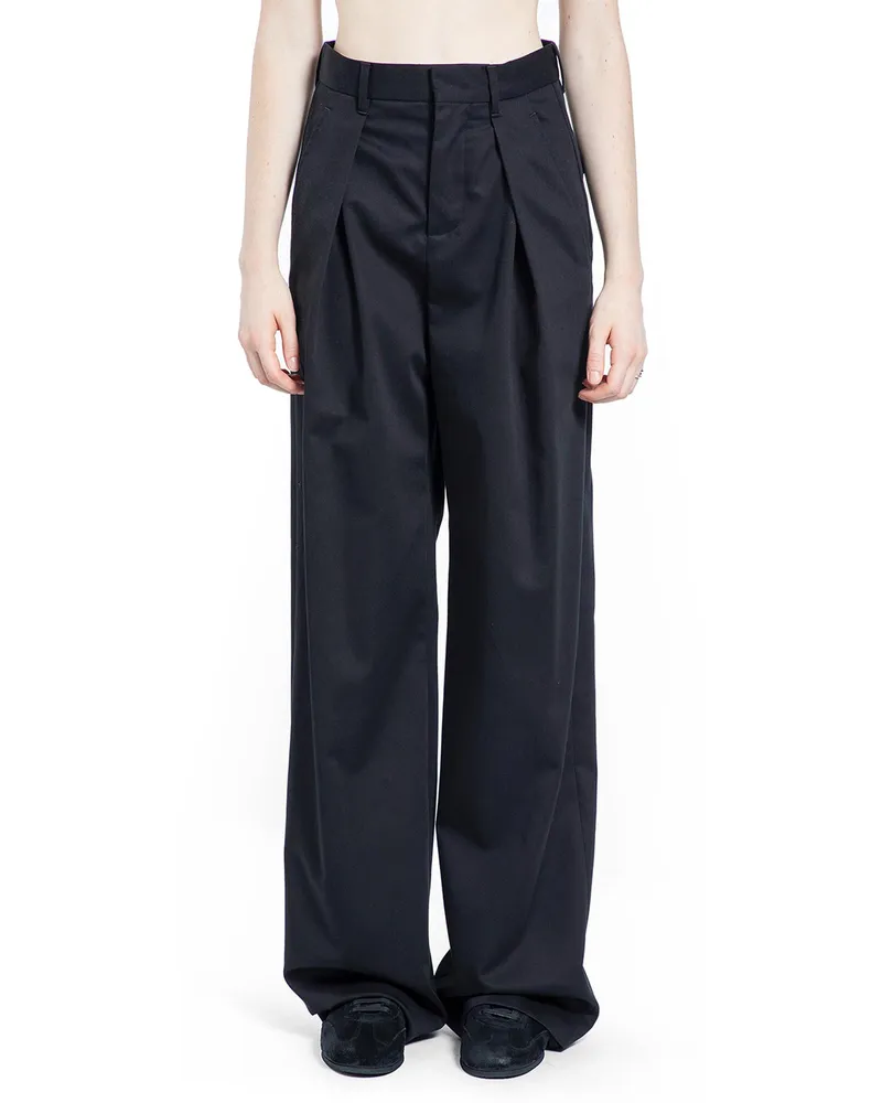 Ann Demeulemeester Nouk Wide Leg Pleated Trousers Black