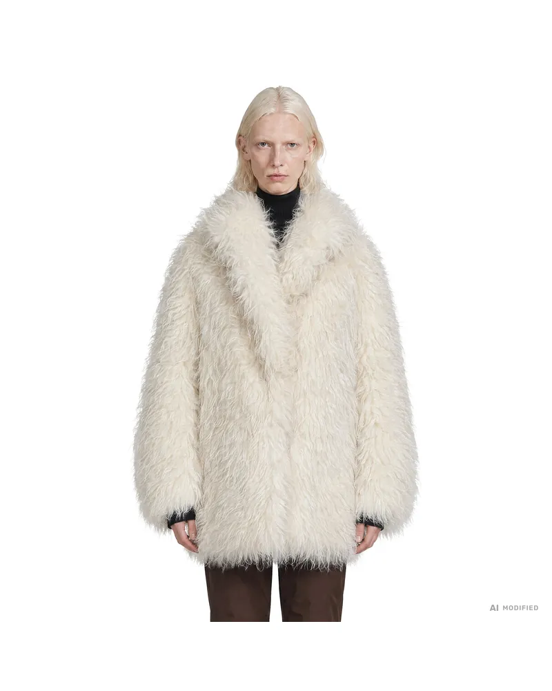 Moncler Malencos Padded Faux Fur Jacket Off-white