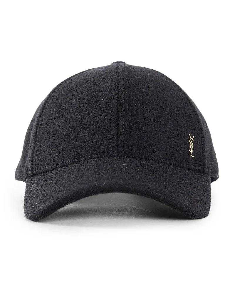 Saint Laurent Cassandre Cap in Wool Felt Black