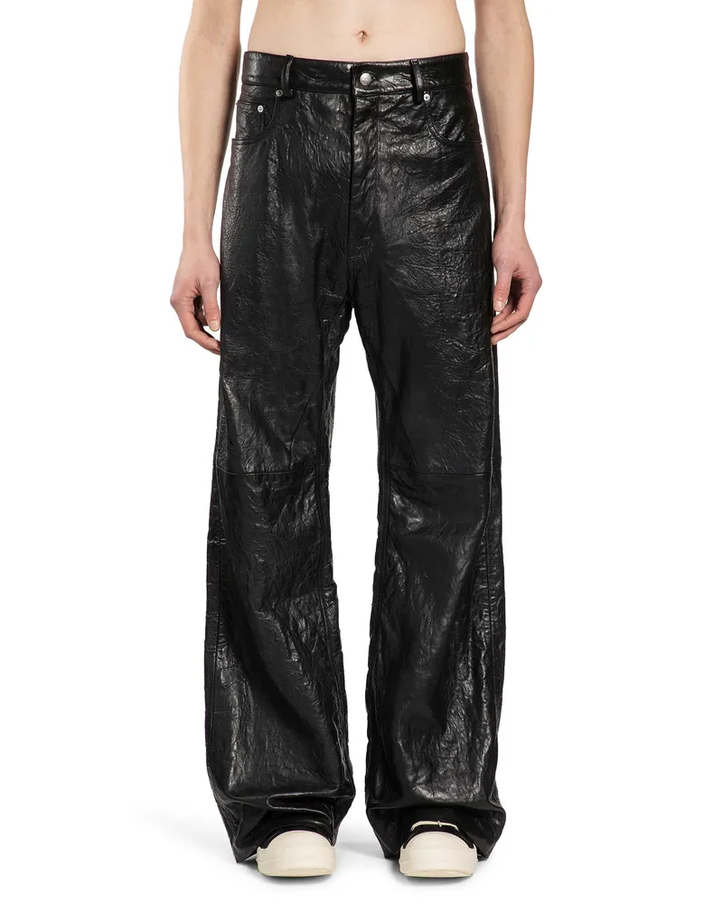 Rick Owens Temple Geth Jeans in Tumbled Lamb Black