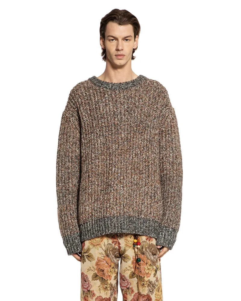 Song For The Mute Thick Cable Knit Sweater Beige
