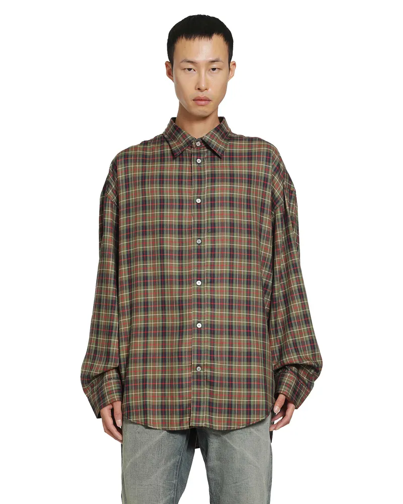 Acne Studios Check Flannel Shirt Green