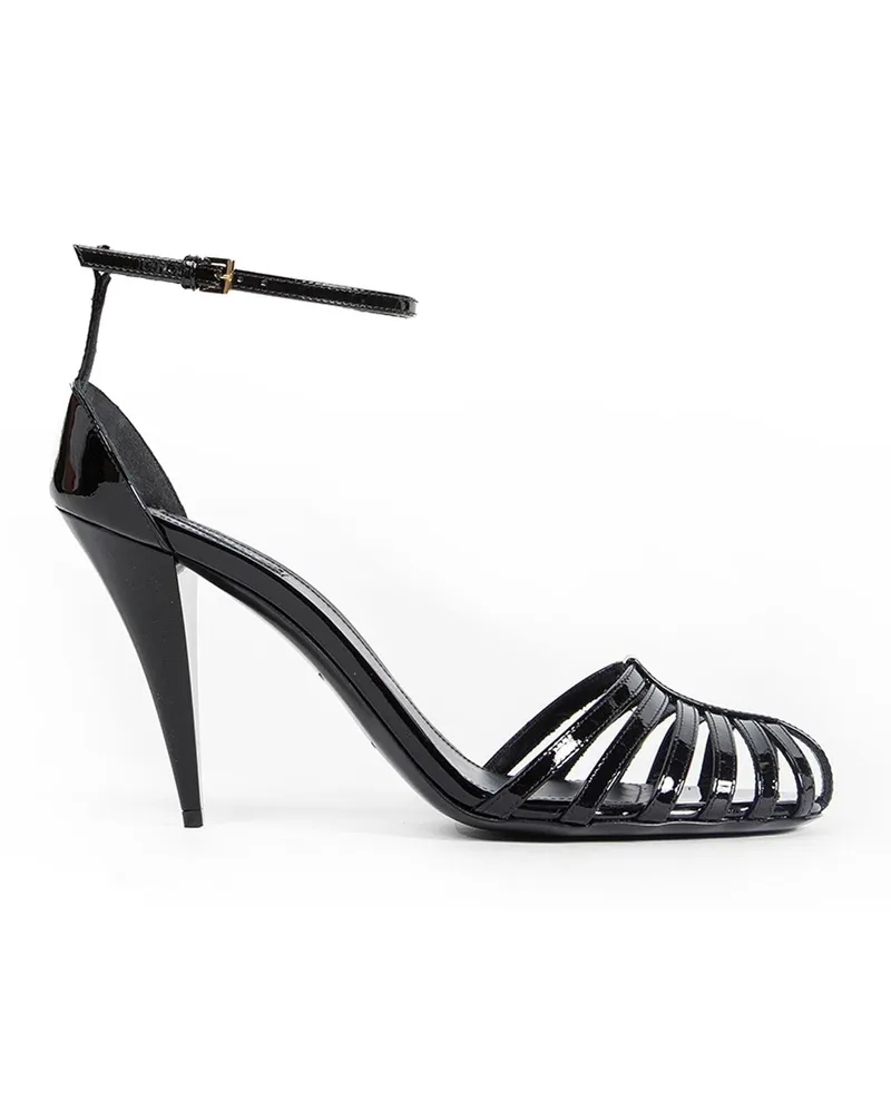 Givenchy Cage Sandals in Patent Leather Black