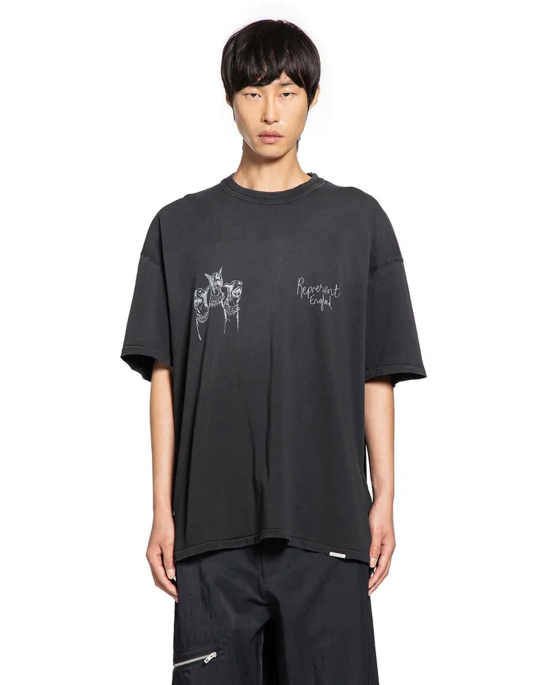 REPRESENT Hand Drawn Thoroughbred T-Shirt Black