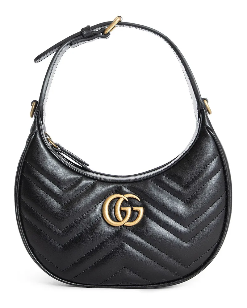 Gucci GG Marmont Half-Moon Shaped Mini Bag Black