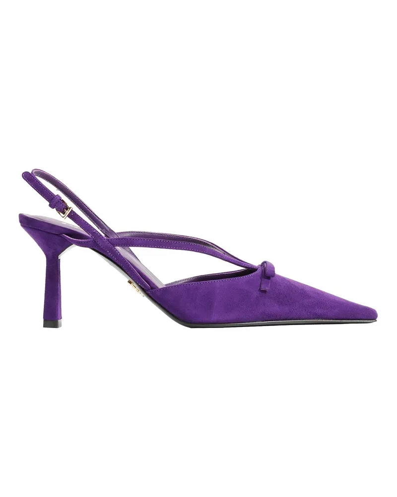 Prada Suede Slingback Pumps Purple