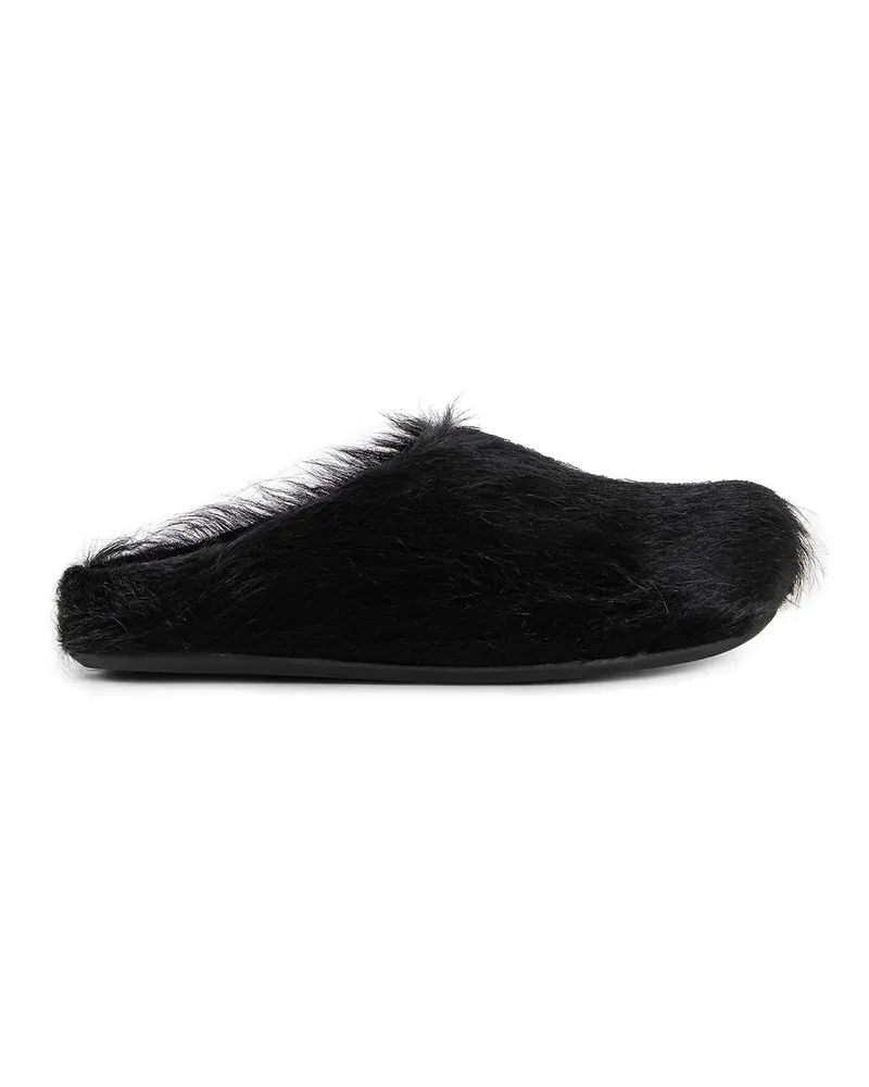 Marni Long-hair Calfskin Fussbett Sabot Black