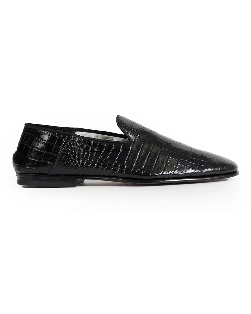 Tom Ford Printed Alligator Steven Slippers Black