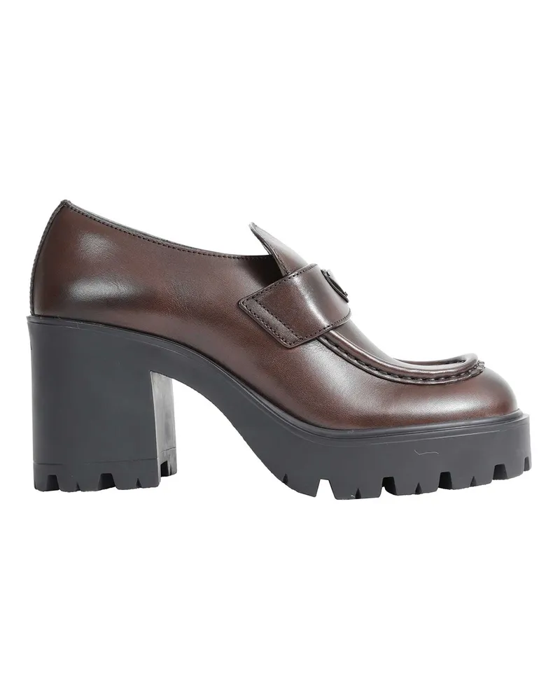 Prada Leather Loafers Brown