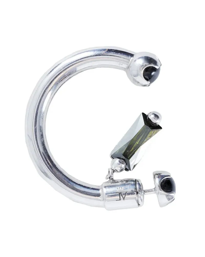 Alan Crocetti Fantasy Green Charm Earring Silver