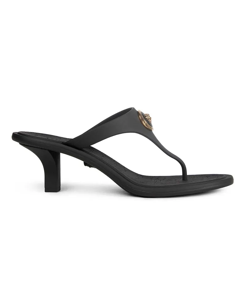 Versace Alia Rubber Thong Sandals Black