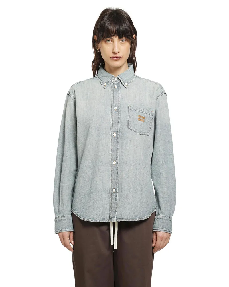 Miu Miu Chambray Shirt Blue