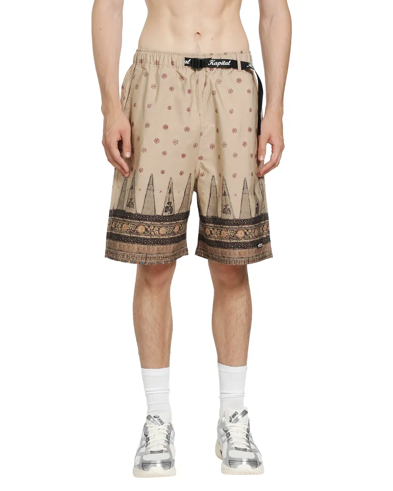 KAPITAL Cotton Sarasa Easy Shorts Beige