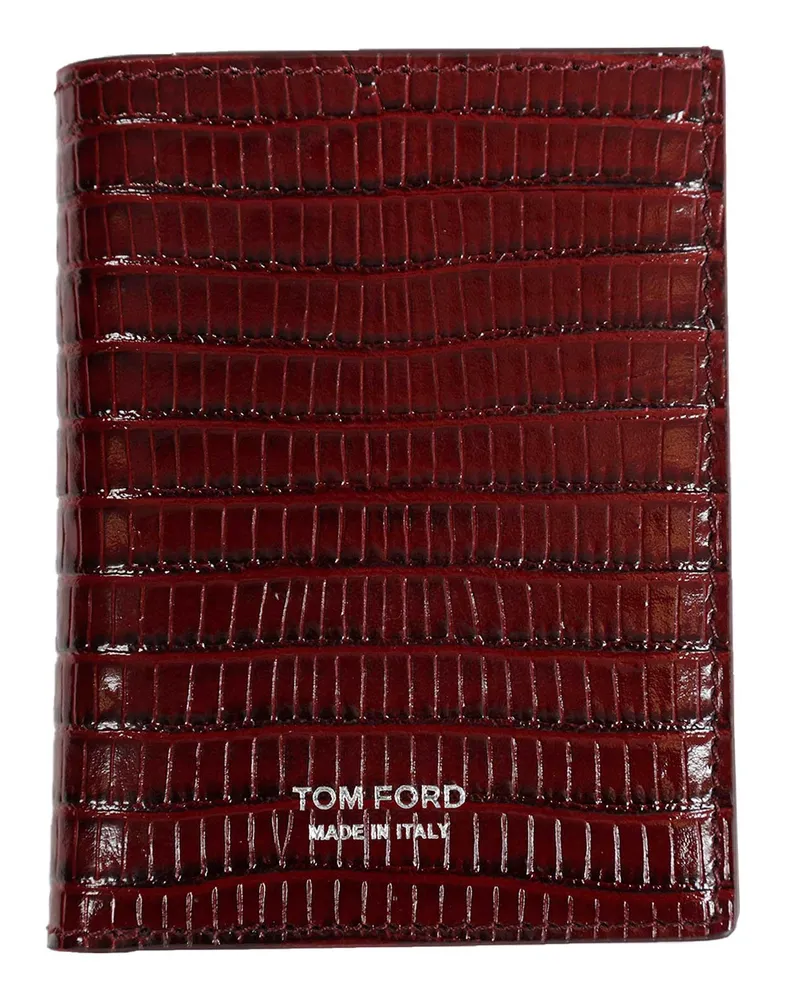Tom Ford Printed Tejus T Line Card Holder Red