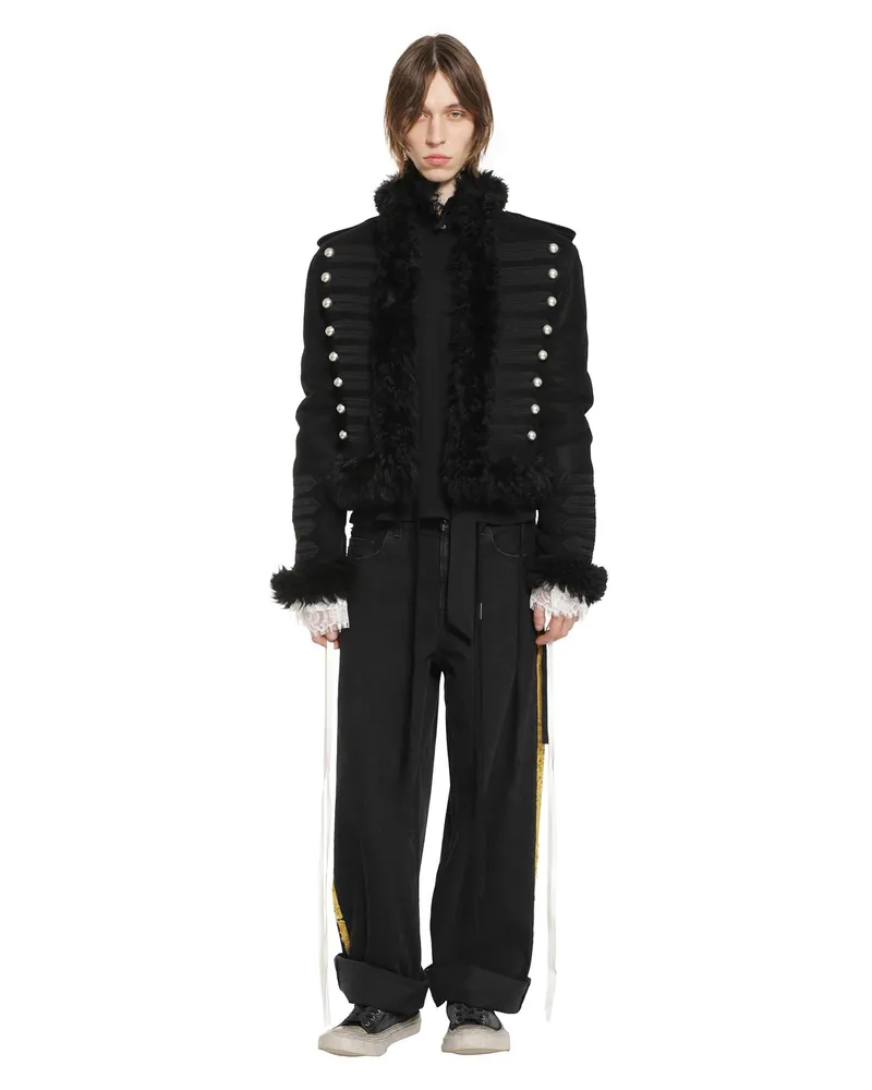 Ann Demeulemeester Maldus Cropped Marsina Jacket Black