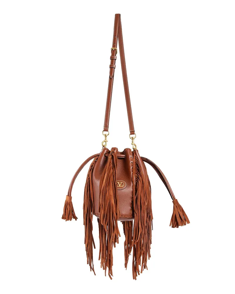 Valentino Garavani Necllcote satchel bag Brown