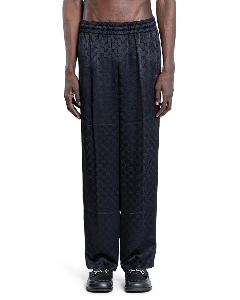 Gucci Pantaloni da jogging in raso GG Black