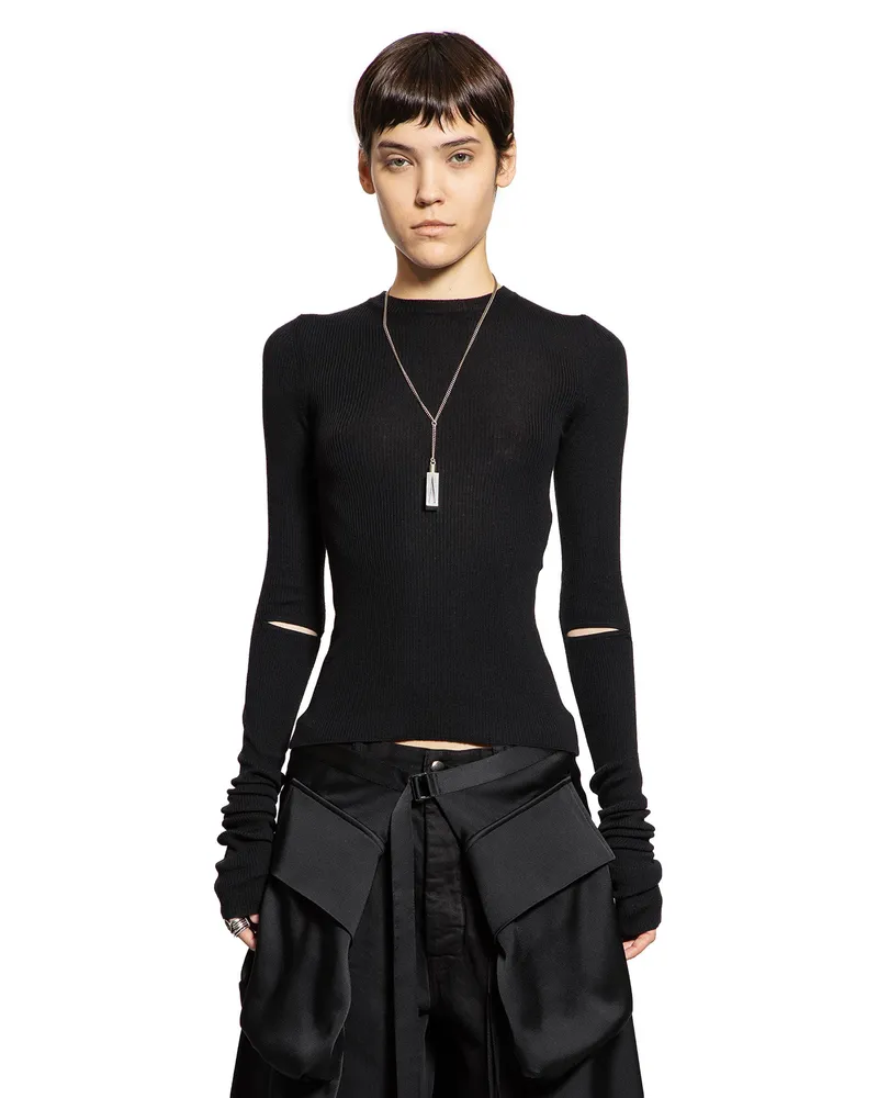 Ann Demeulemeester Lyell Sweater in Superfine Merino knit Black