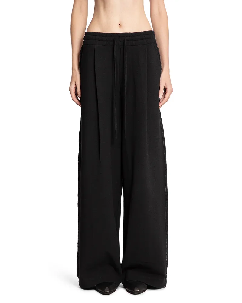 THOM KROM Pleated Wide Leg Sweatpants Black