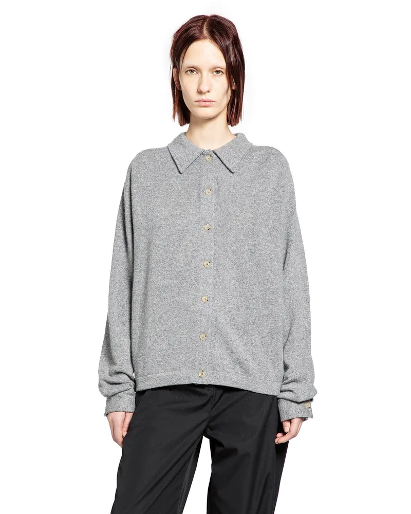 Totême Raglan Sleeve Cashmere Cardigan Grey
