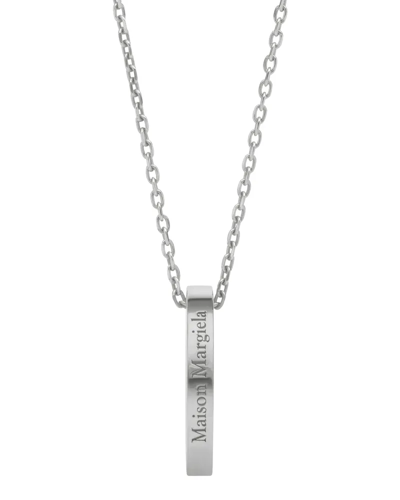 Maison Margiela Logo ring pendant Necklace Silver