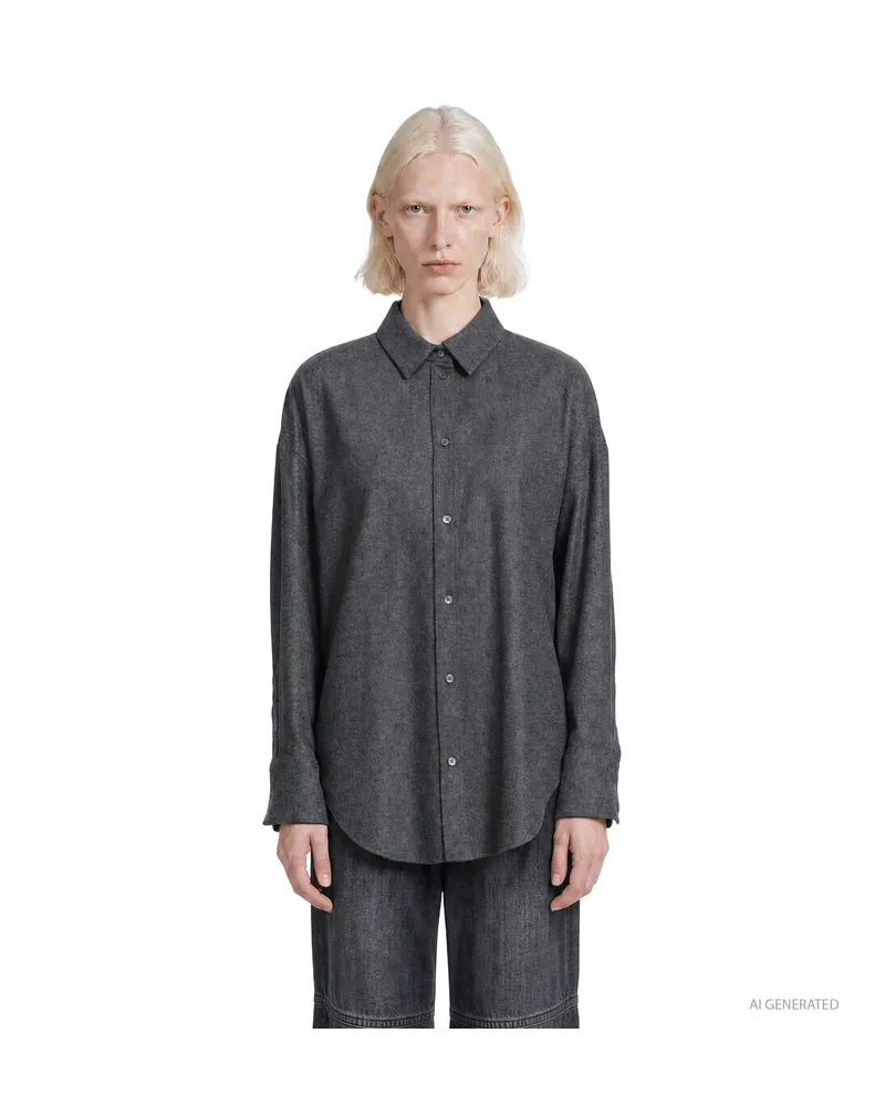 Max Mara Wool Flannel Shirt Grey