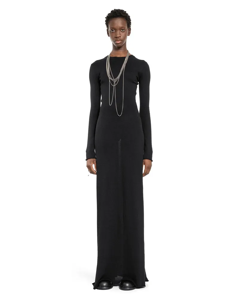 Ann Demeulemeester Vestito lungo aperto sul retro di Eva Black