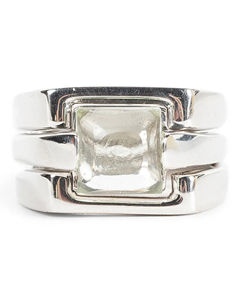 Alan Crocetti Puzzle Ring Green Amethyst Silver