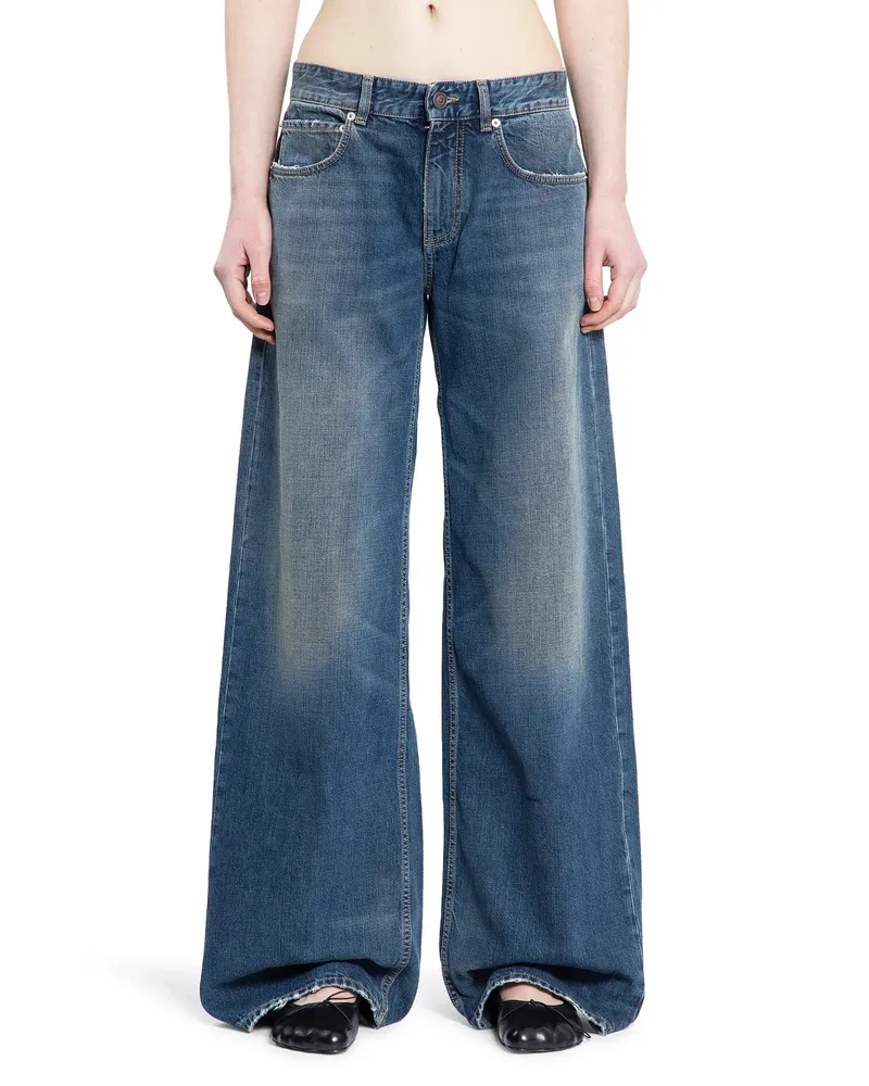 Balenciaga Wide Leg Baggy Jeans Blue