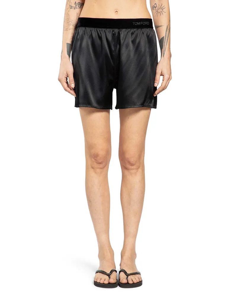 Tom Ford Stretch Silk Satin PJ Shorts Black