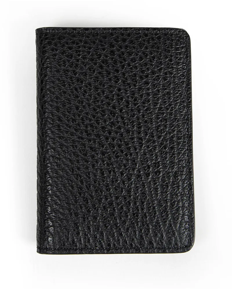Maison Margiela Grained Leather 4-Stitch Bifold Card Holder Black