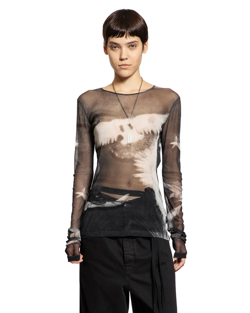 Ann Demeulemeester Fiene ''Doves'' Print Long Sleeve T-Shirt Black