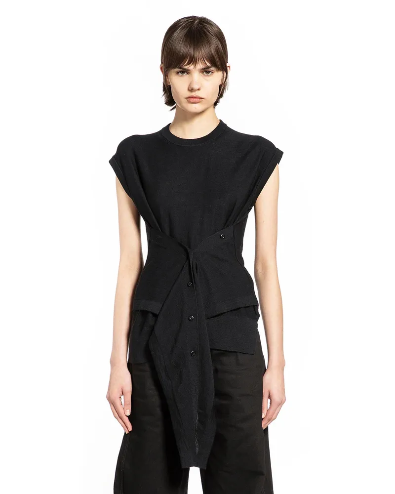 Christophe Lemaire Sleeveless Buttoned Top Black