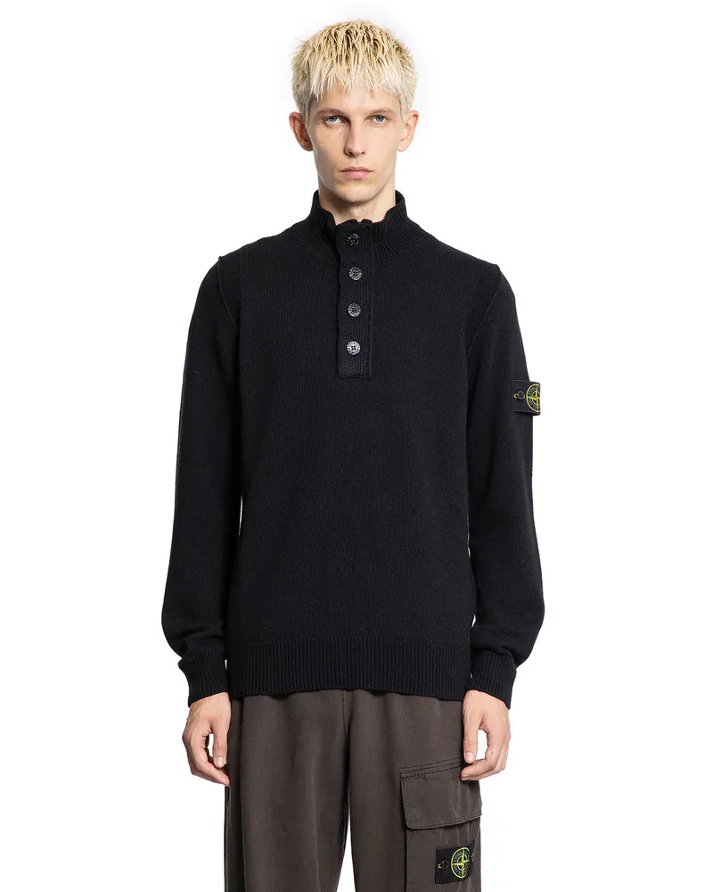 Stone Island 5100040 Lambswool Sweater Black