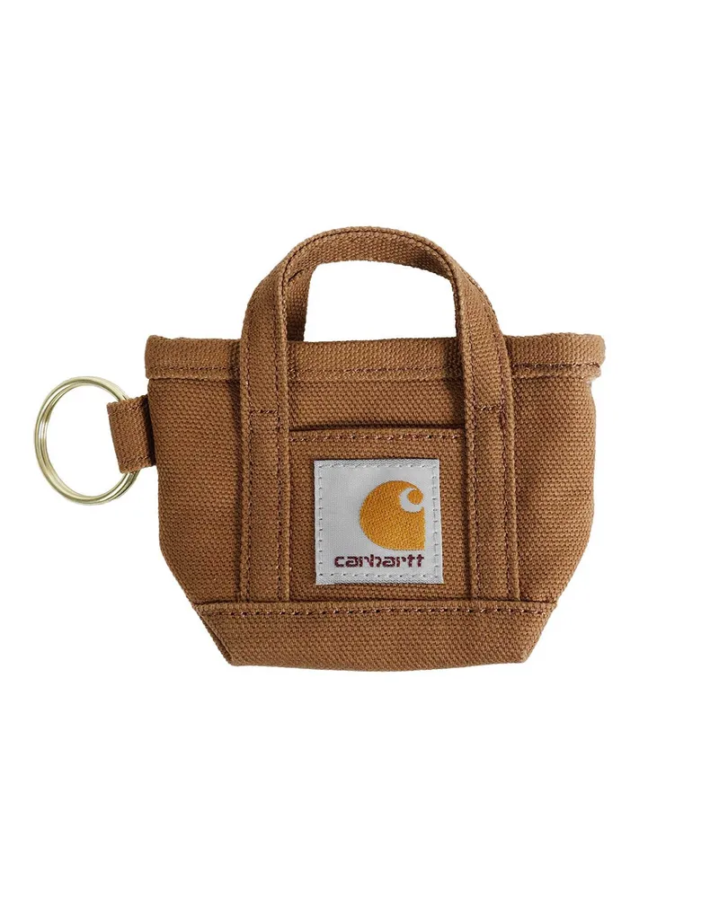 Carhartt WIP Mini Tote Bag Keychain Brown