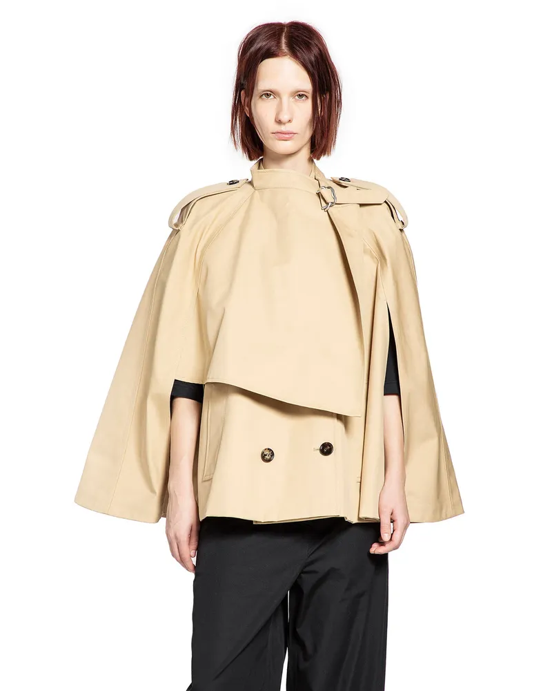 Burberry Cotton Gabardine Cape Beige