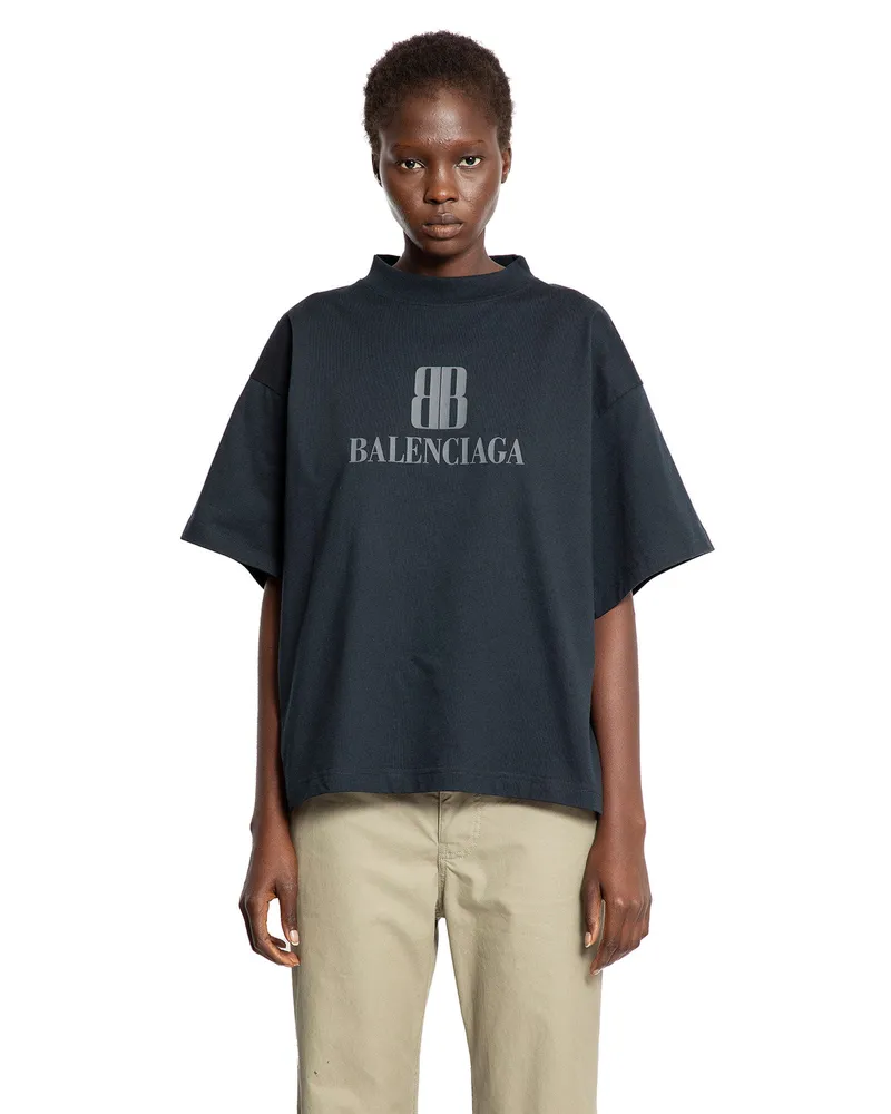 Balenciaga Nano BB Cropped T-Shirt Black