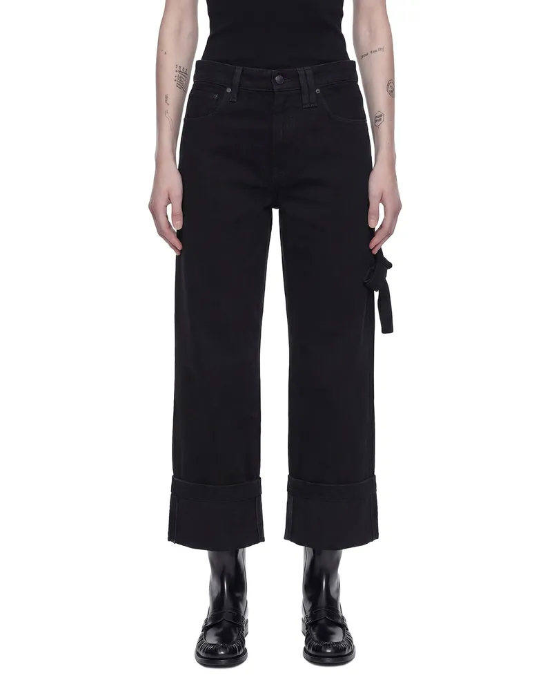 Simone Rocha Cropped Straight Leg Jeans Black