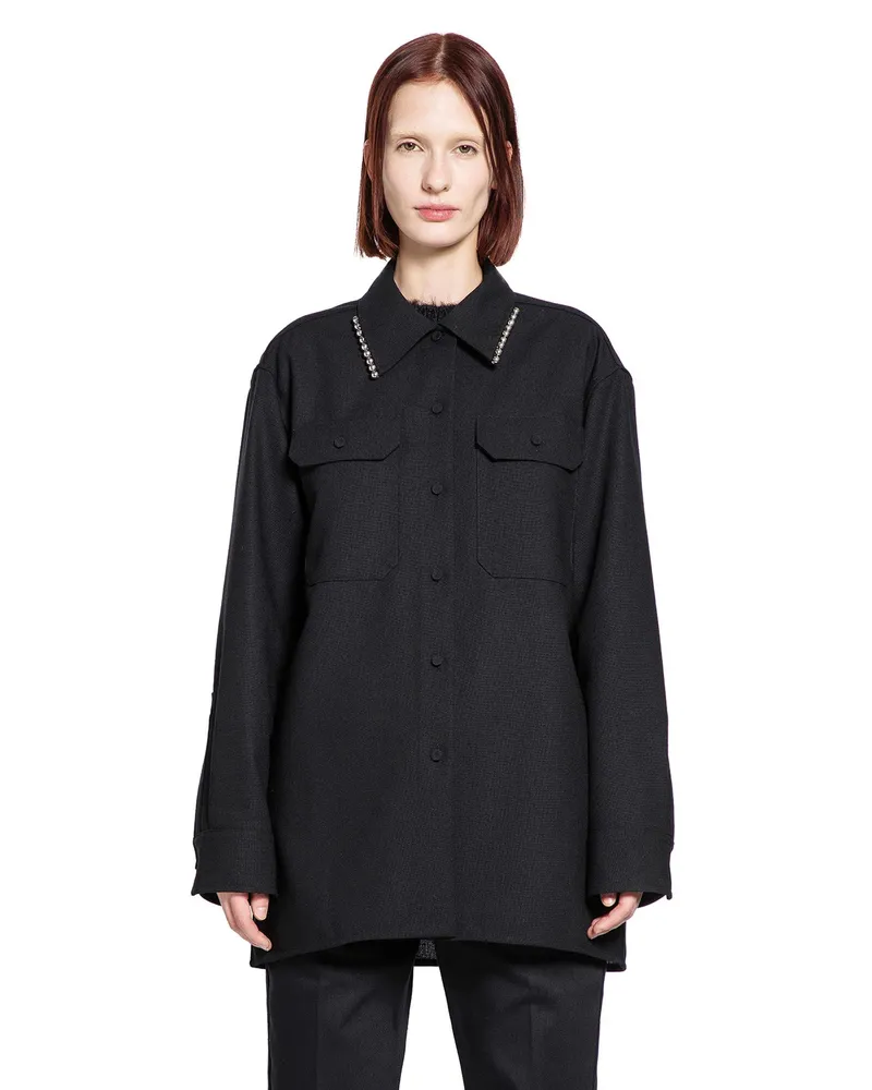 Jil Sander Wool Canvas Shirt Black