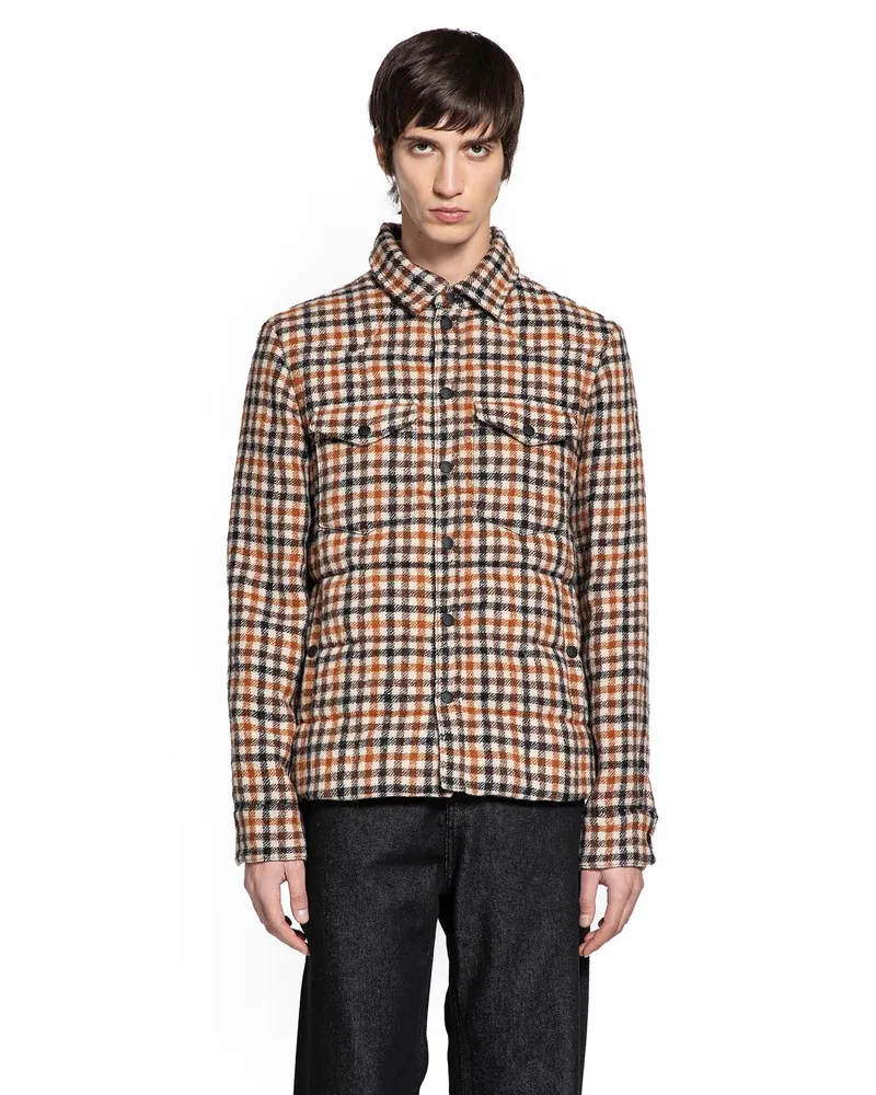 Moncler Gelt Wool Down Shirt Jacket Beige