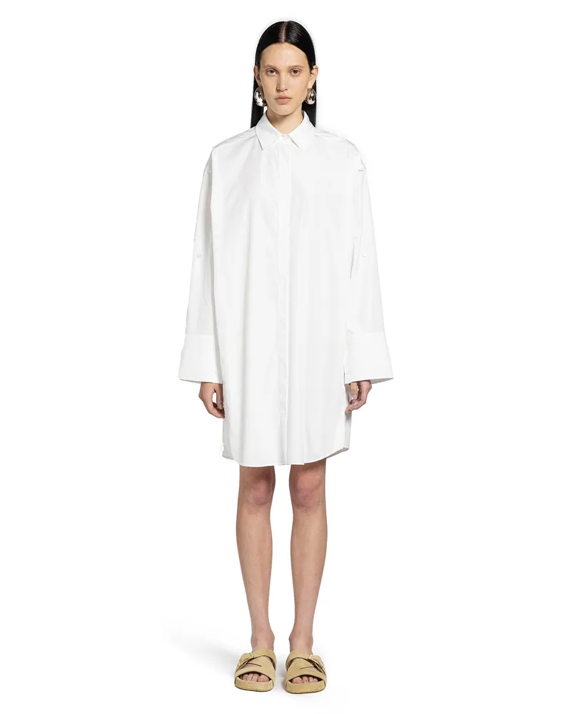 Loewe Shirt Dress in Cotton White