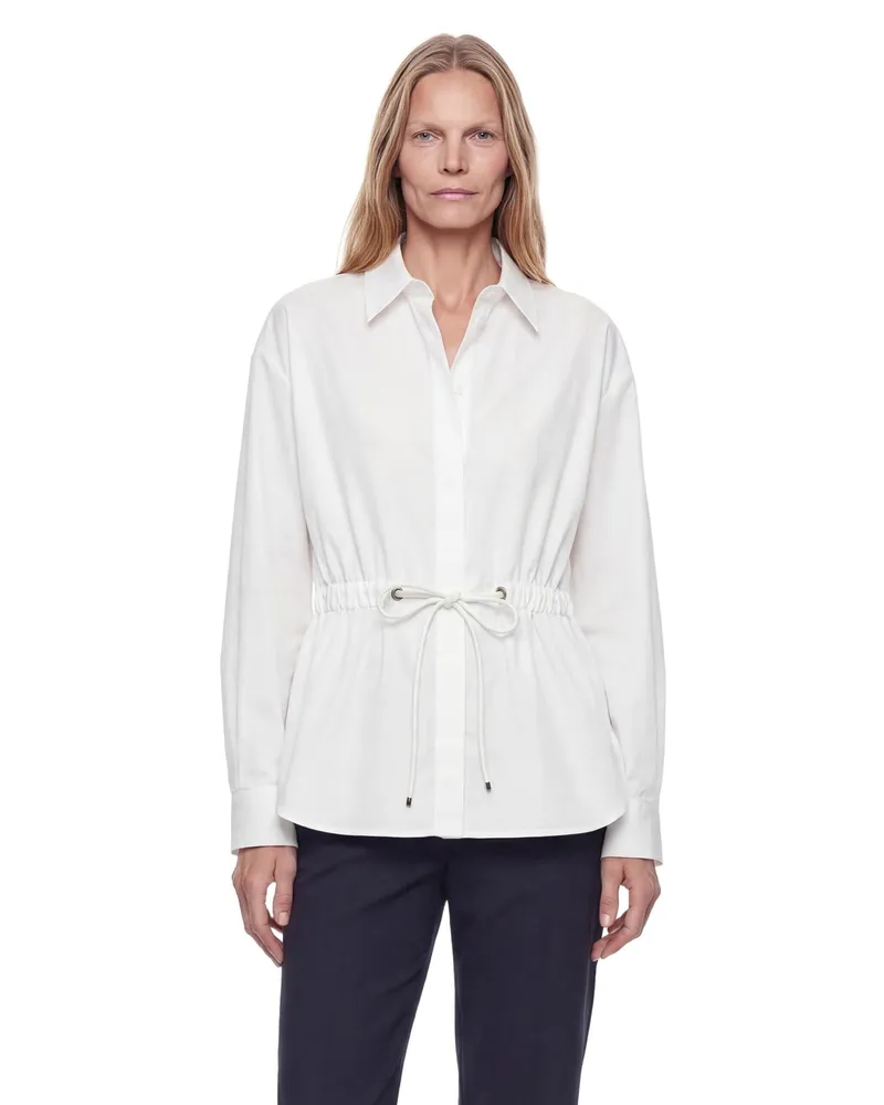 Max Mara Cotton Poplin Drawstring Shirt White