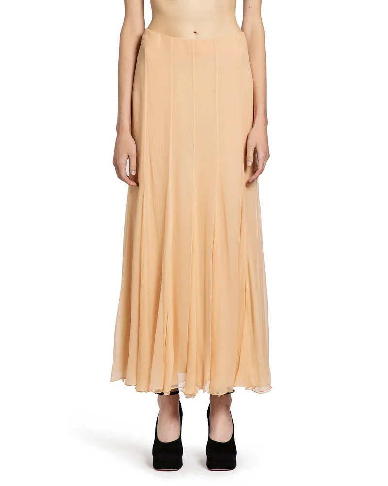 Chloé Fluid Maxi Skirt in Silk Mousseline Pink