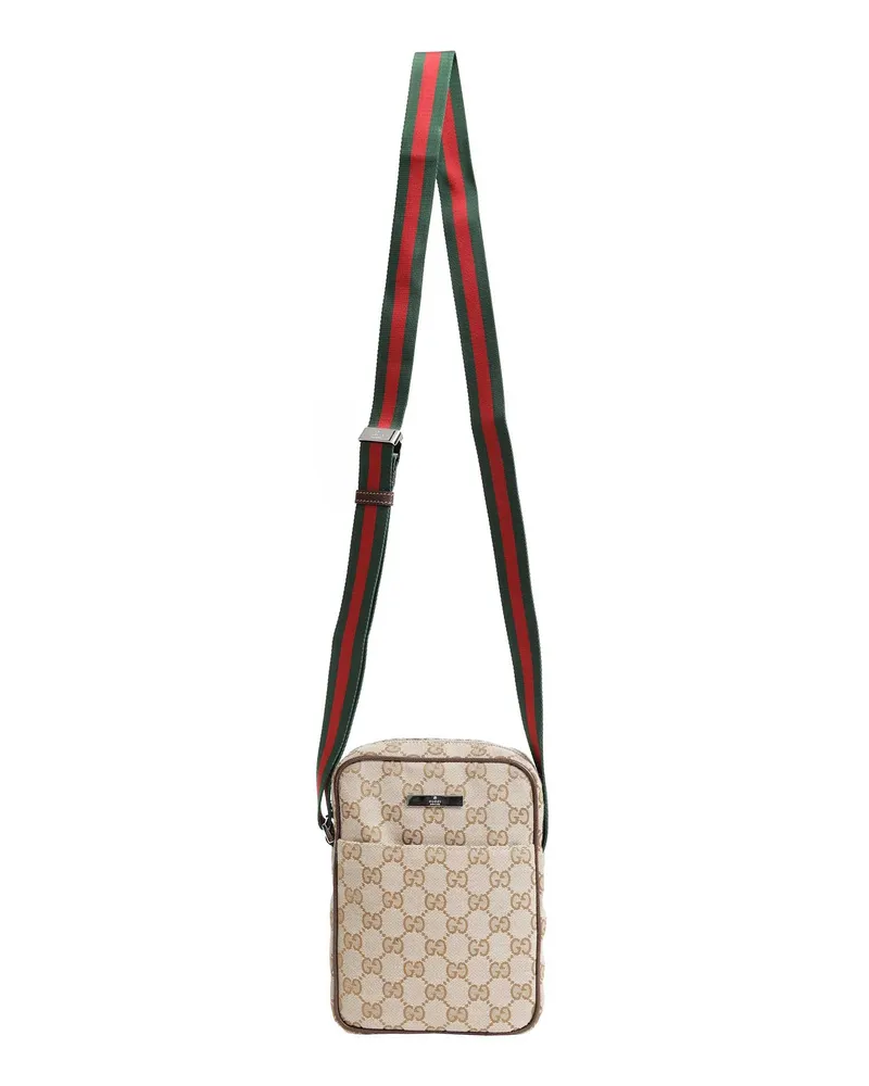 Gucci Tag Small Crossbody Bag Brown