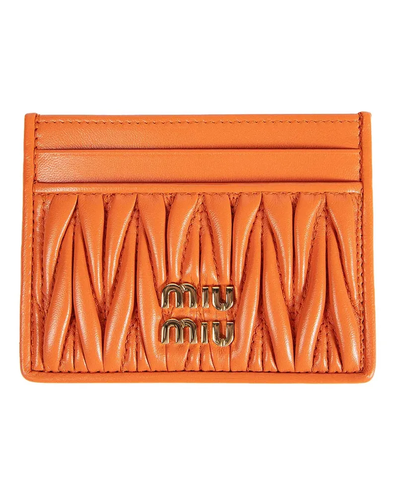 Miu Miu Matelassé Nappa Leather Card Holder Pink