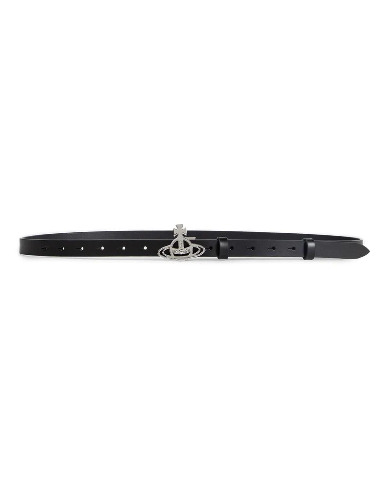 Vivienne Westwood Small Line Orb Buckle Belt Black