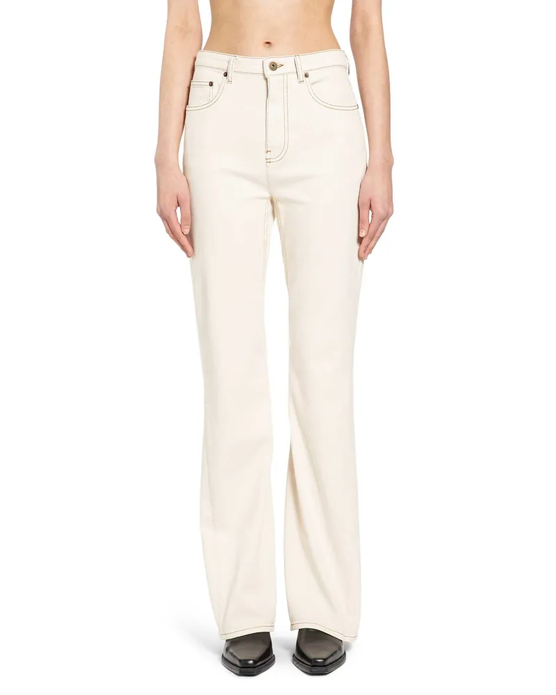 Burberry High-Rise Bootcut Jeans Off-white