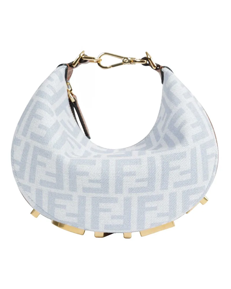 Fendi FF Denim graphy Mini Bag Blue